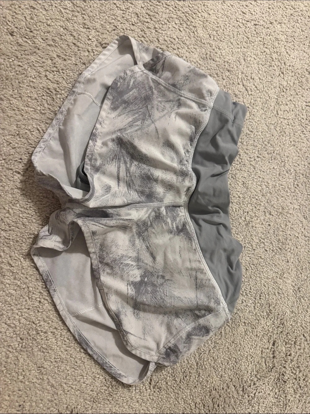 lululemon athletica Gray Printed Lined Athletic Shorts